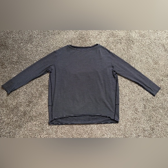 Lululemon athletica back in action long sleeve Pima cotton striped shirt top - Picture 6 of 8